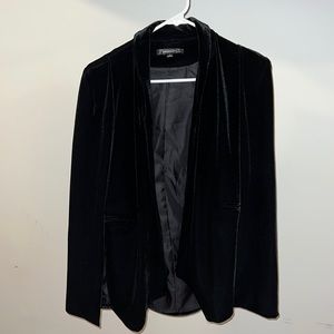 Velour cape blazer